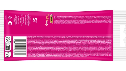 Бритва женская BIC Twin Lady с двумя лезвиями 5 шт Бритва женская BIC Twin Lady с двумя лезвиями 5 шт