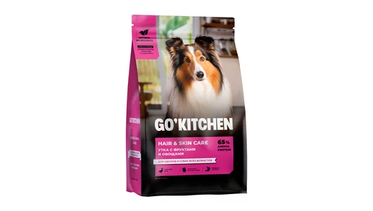 GO'KITCHEN для щенков и собак, со свежей уткой и овощами, 5,44 кг
