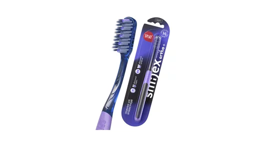 Зубная щетка Splat Smilex Ortho+ ортодонтическая мягкая щетина (синяя)