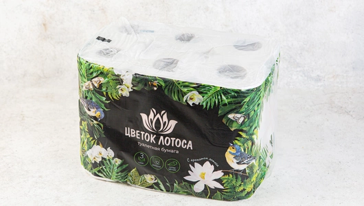 Бумага туалетная 12 рулонов 3 слоя с ароматом лотоса