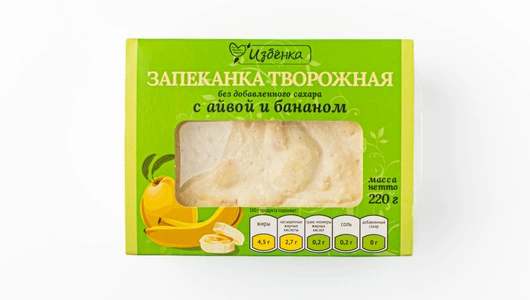 Запеканка творожная "Айва-банан" без доб. сахара