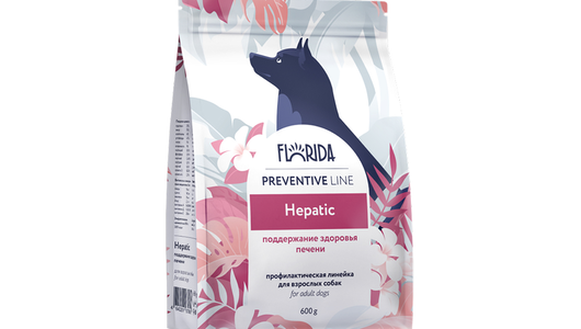 FLORIDA prof (профилактика) Hepatic сухой корм для собак для поддержания здоровья печени, 600 г