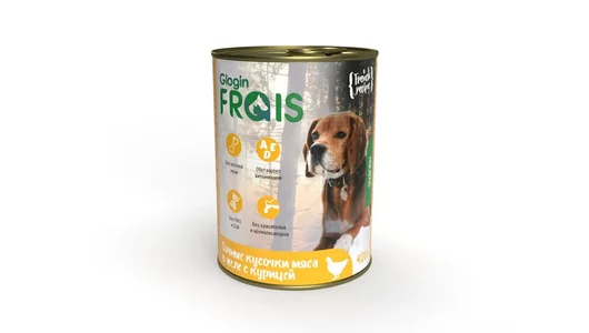 FRAIS HOLISTIC 420гр Корм для собак мясные кусочки с курицей в желе