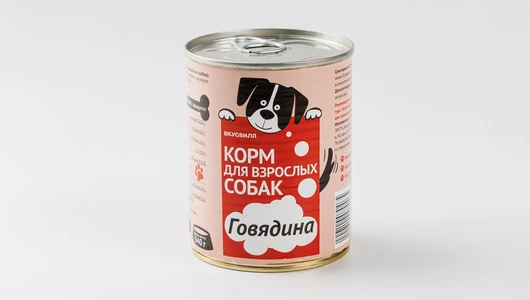 Корм влажный для собак, говядина ж/б, 340 гр Корм влажный для собак, говядина ж/б, 340 гр