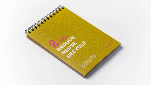 Блокнот А6 из вторичных материалов (горчичного цвета)