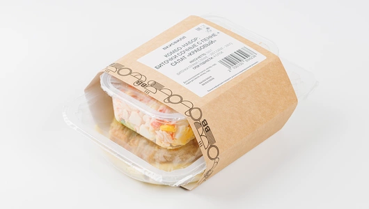 Комбо-набор: Биточки сочные с пенне и Салат "Крабовый"