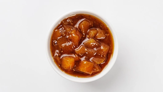 Варенье из персика с семенами чиа на сиропе из топинамбура