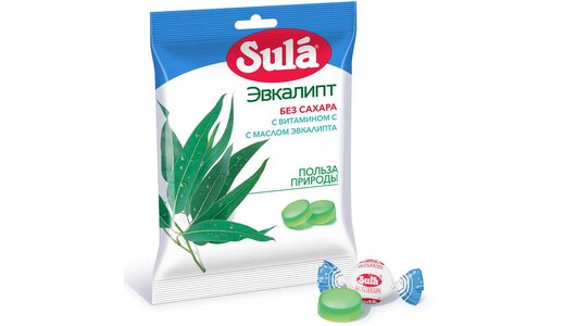 Sula Леденцы без сахара Эвкалипт 60 г Sula Леденцы без сахара Эвкалипт 60 г