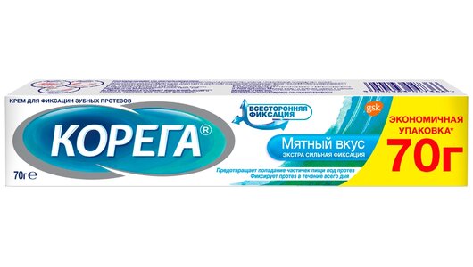 Corega Корега Экстра сильный мятный, крем для&nbsp;фиксации зубных протезов, 70 г