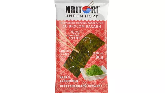 Чипсы Naitori из морских водорослей со вкусом васаби 3 г