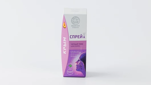 Спрей-бальзам назальный "Черный тмин и Цикламен", Крымский травник, 10 мл Спрей-бальзам назальный "Черный тмин и Цикламен", Крымский травник, 10 мл