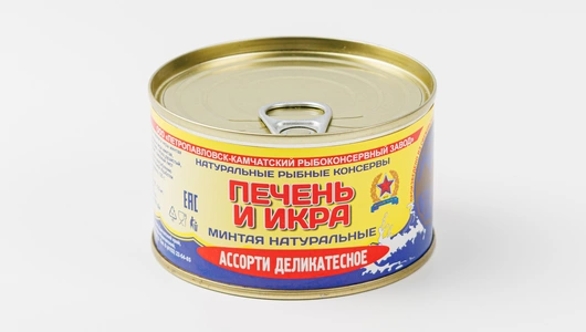 Печень и икра минтая натуральные, 220 г