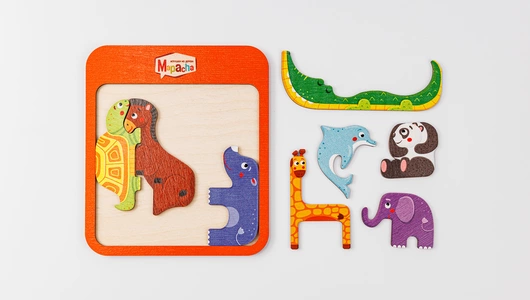 Головоломка Веселый зоопарк, 8 деталей