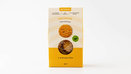 Печенье "Овсяное с миндалем" без глютена, 85г