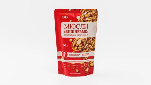 Мюсли хрустящие запеченные «Вишневые», 60 г