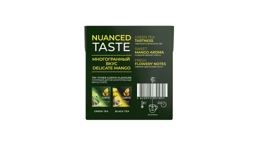 Чай зеленый Curtis Delicate Mango листовой фруктовый 20х1,8 г