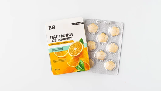 Пастилки освежающие "Апельсин" с витамином С без сахара