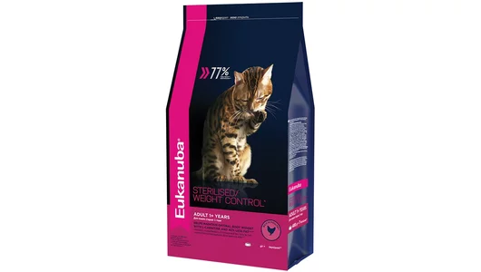 Корм EUKANUBA 1,5кг для стерилизованных кошек и с избыточным весом