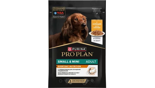 Влажный корм PRO PLAN  85гр для собак маленьких пород,  Курица (пауч)