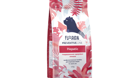FLORIDA prof (профилактика) Hepatic сухой корм для кошек для поддержание здоровья печени, 1,5 кг