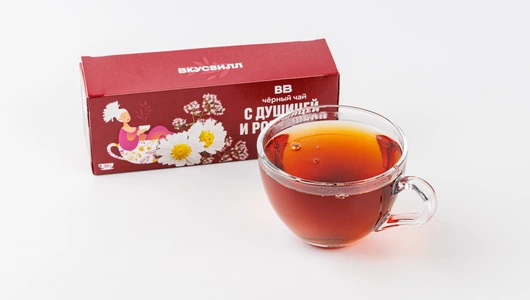 Чай черный с ромашкой и душицей в пакетиках Чай черный с ромашкой и душицей в пакетиках