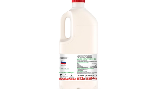 Молоко Правильное молоко пастеризованное 3,2-4% 2 л