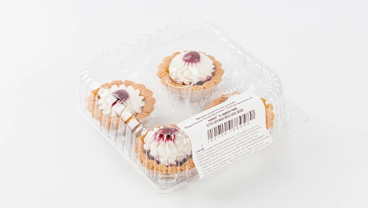 Корзиночки "Смородиновый микс" с крем-чиз, 4 шт.