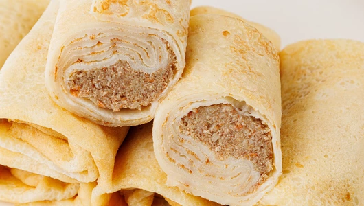 Блинчики с мясом, зам.