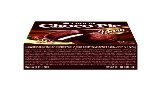 Пирожное Orion Choco-Pie Dark в шоколадной глазури 360 г