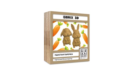 Конструктор детский QBRIX 3D Ушастая парочка картонный