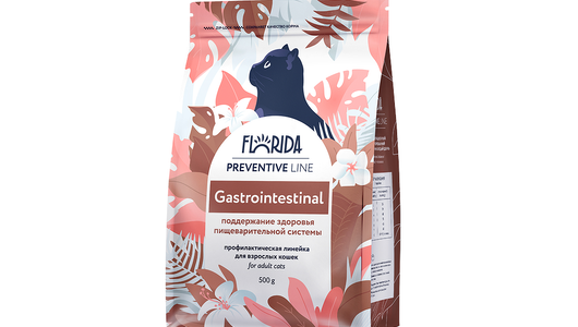 FLORIDA prof (профилактика) Gastrointestinal сухой корм для кошек для поддержания здоровья пищеварительной системы, 500 г