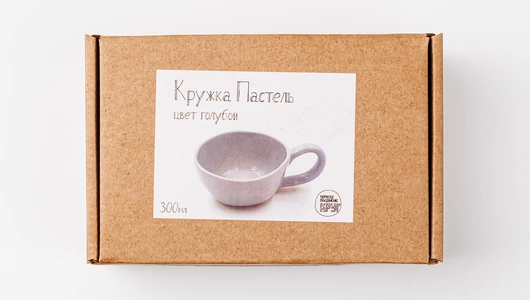 Кружка "Пастель" большая. Цвет голубой