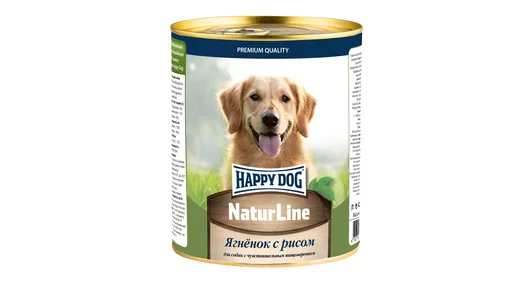 HAPPY DOG 970гр для собак , ягненок с  рисом Natur Line