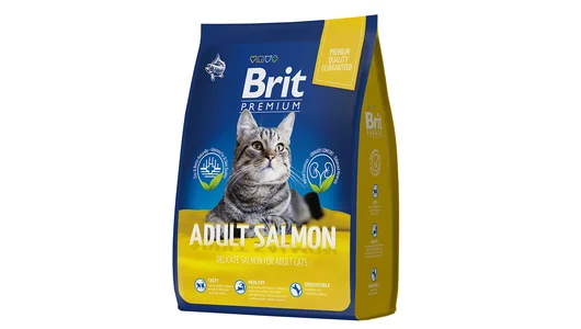 Корм BRIT 400гр для кошек с лососем Premium Cat Adult