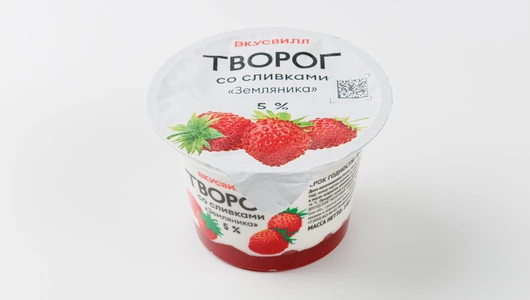 Творог со сливками "Земляника" 5% Творог со сливками "Земляника" 5%