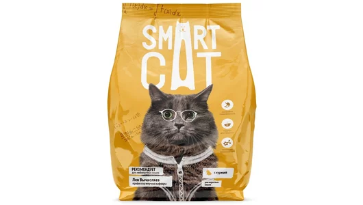 Smart Cat Сухой корм для взрослых кошек с курицей, индейкой и овощами, INDOOR, ADULT, Chicken and vegetables, 1,4кг