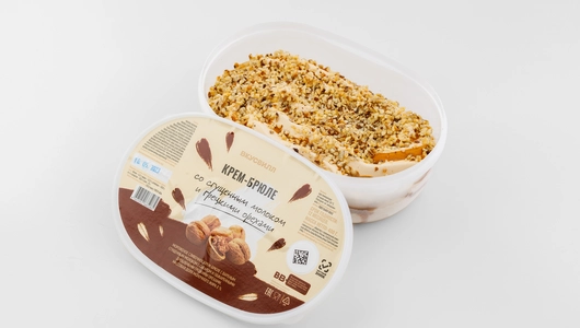 Мороженое крем-брюле со сгущ. молоком и грецкими орехами, 400 г