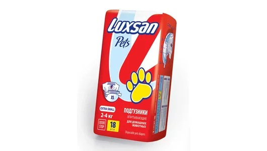 Подгузники для животных XS (2-4кг)(18-25см) 18шт/уп LUXSAN Premium