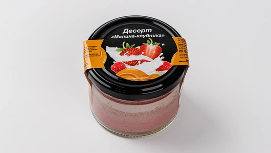 Десерт в банке "Малина-клубника", кафе Десерт в банке "Малина-клубника", кафе