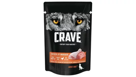 CRAVE 85гр Корм для взрослых собак, с курицей (пауч)