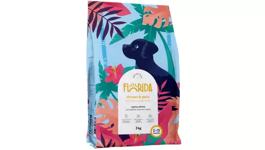 FLORIDA Сухой корм для щенков крупных пород с курицей и яблоком, Maxi Junior Chicken, 3 кг