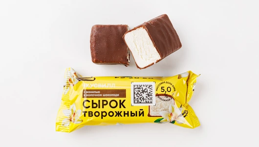 Сырок творожный с ванилью в молочном шоколаде 5% Сырок творожный с ванилью в молочном шоколаде 5%