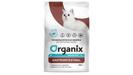 Organix prof (профилактика) Gastrointestinal сухой корм для кошек «Поддержание здоровья пищеварительной системы», 600 г