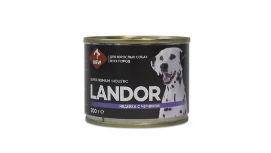 LANDOR 200гр Корм для собак индейка с черникой
