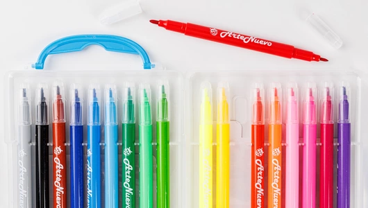 Фломастеры двусторонние на водной основе, 18 цветов