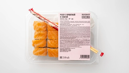 Ролл с креветкой и семгой