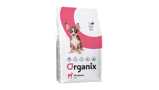 Organix сухой корм для щенков малых пород с ягненком, 2,5 кг