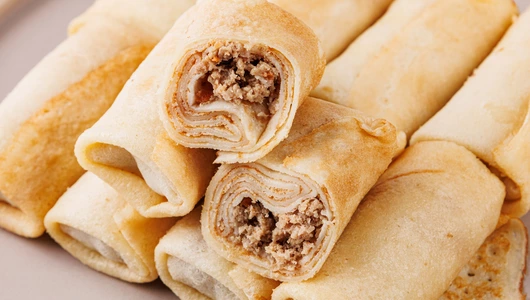 Блинчики мини с мясом, зам.