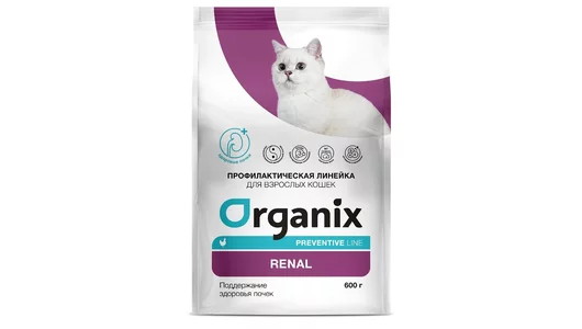 Organix prof (профилактика) Renal сухой корм для кошек «Поддержание здоровья почек», 600 г