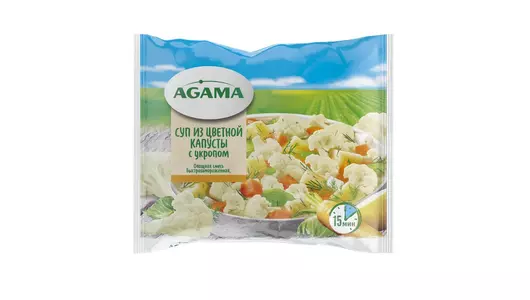 Смесь овощная Hortex/Agama Суп из цветной капусты с укропом быстрозамороженная 400 г Смесь овощная Hortex/Agama Суп из цветной капусты с укропом быстрозамороженная 400 г